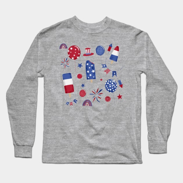 4th Of July kids Long Sleeve T-Shirt by bruxamagica